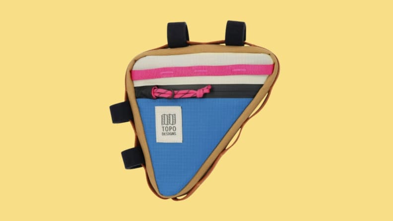 multicolored bike bag