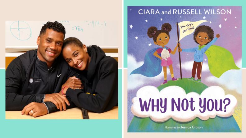 Ciara and Russell Wilson with their book cover