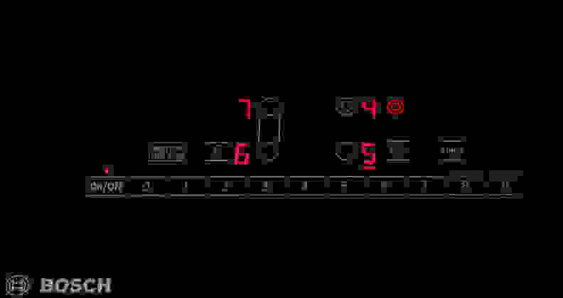 Cooktop controls in use