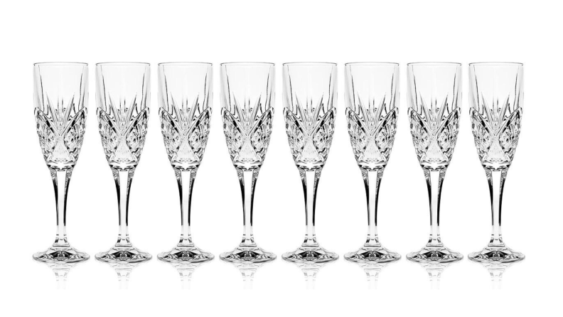 A set of 8 Victorian style champagne flutes.