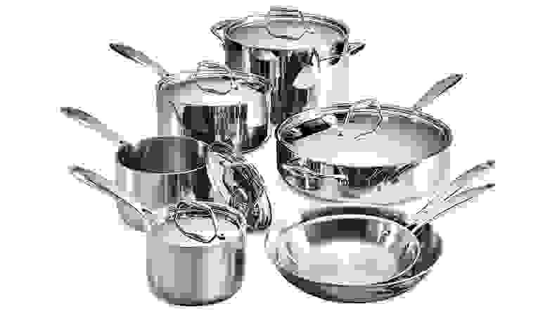 The Tramontina 80116/249DS Tri-Ply 12-Piece Cookware Set.