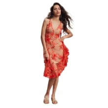 Product image of Dress The Population Audrey Fit & Flare Sheer Lace Floral Appliqué Midi Dress