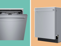 Bosch dishwashers' side-by-side with one open a little.