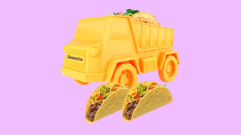 Product image of a toy truck taco stand from Dinneractive.