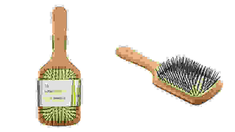 A bamboo paddle brush from The Body Shop.