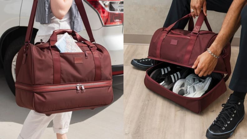 Weekend bag for Women Overnight Bag Large Travel Bag Carry on Weekend  Duffle Bag with Shoe Compartment Fit Perfect for