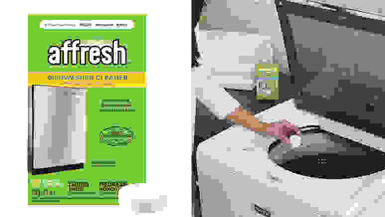 Affresh tablets cleaning a washing machine.