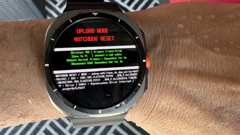 A closer view of the software on the screen of the Samsung Galaxy Watch Ultra.