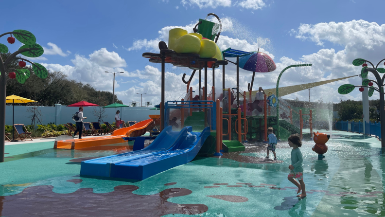 The Muddy Puddles Splash Pad at the Peppa Pig Theme Park Florida