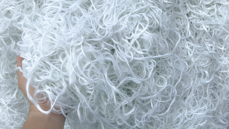 close-up of polyester fibers