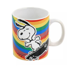 Product image of Gibson Peanuts 70th Anniversary 4-Piece Stoneware Mug Set in Rainbow