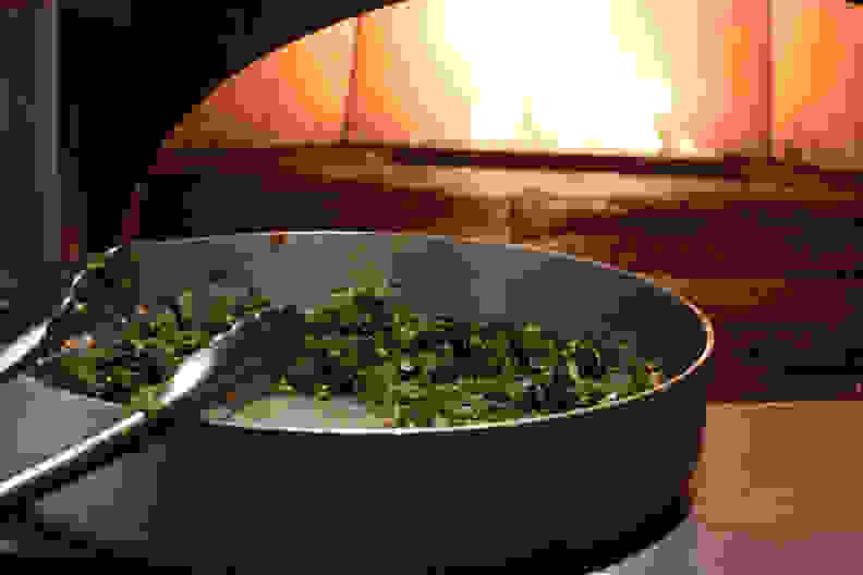 Sauté pan of greens