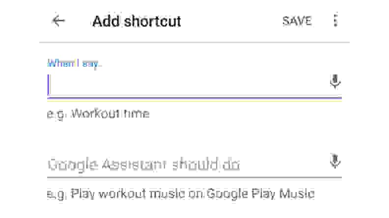 Google Home Shortcut Blank Formula