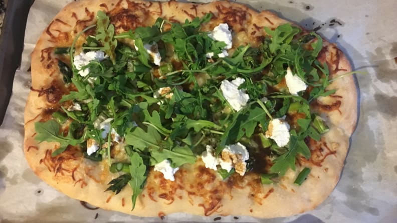 Plated White Pizza
