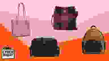 Collage of different styles of Coach purses and handbags