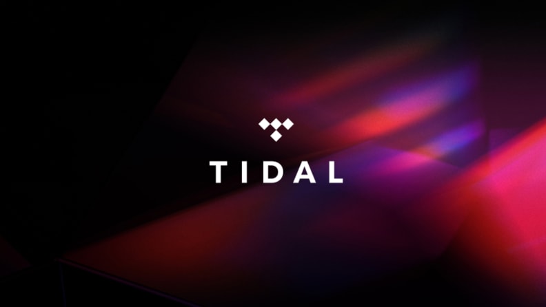The Tidal logo on a black and purple background.