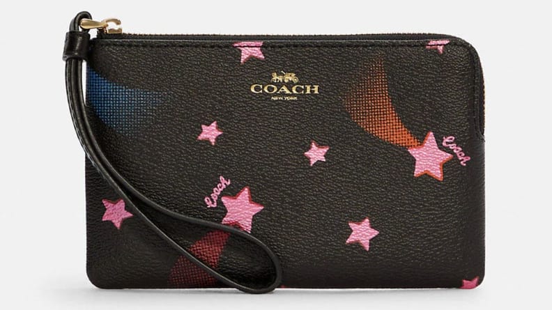 COACH®  Corner Zip Wristlet In Signature Canvas With Halloween Horse And  Carriage