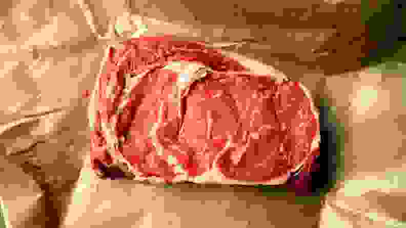 A steak in butcher paper