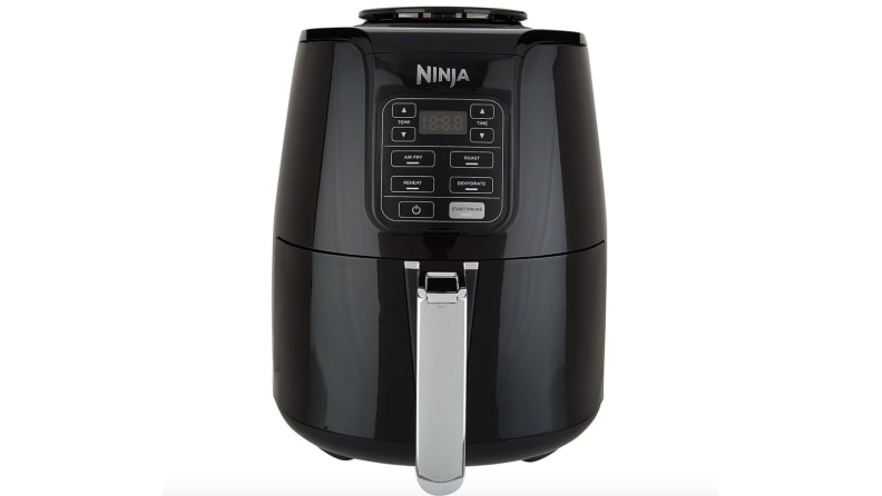 Ninja air fryer on white background
