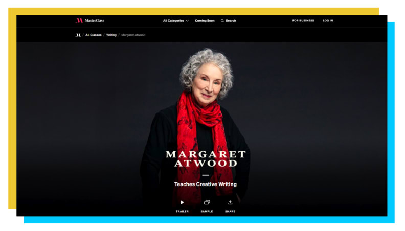 A snapshot of the MasterClass webpage.