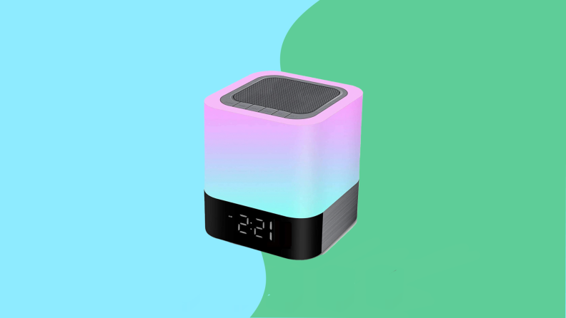 Cube shaped LED-light alarm clock.