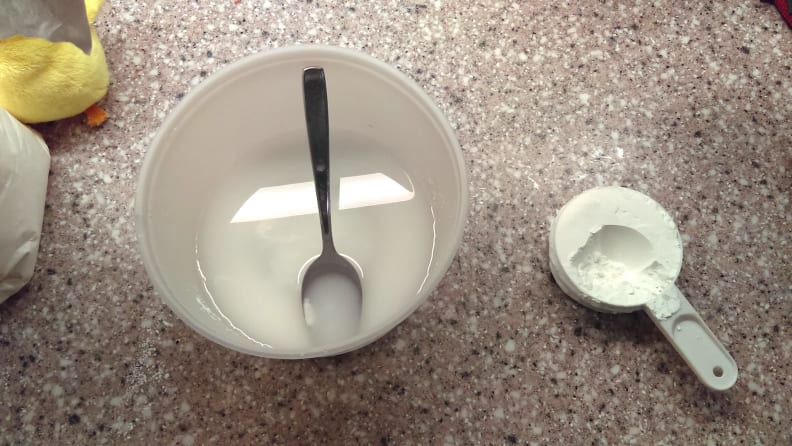 Making this slime just requires cornstarch and water