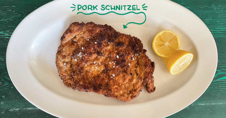 Pork schnitzel on a plate