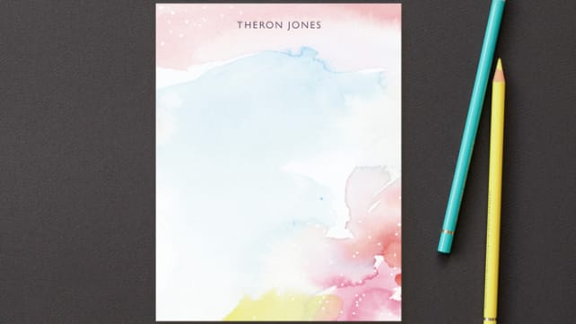 Watercolor Burst Personalized Stationery