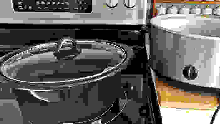 Crock on stove burner