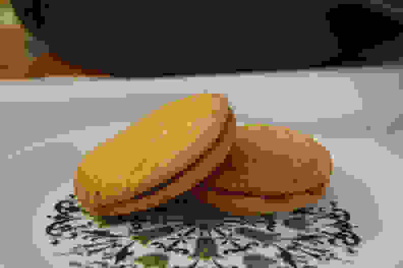 two sandwich cookies