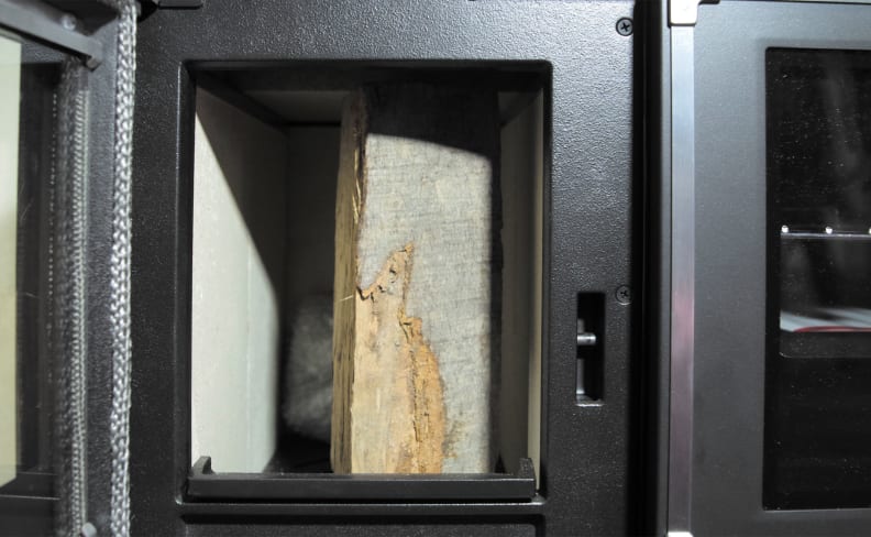 Wood inside stove