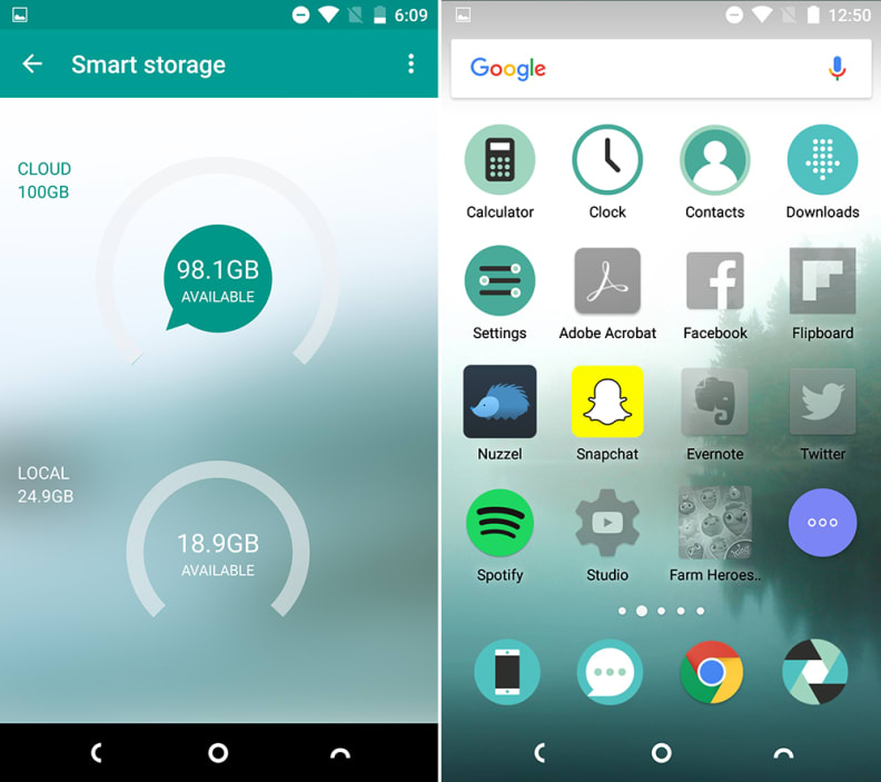 Screenshots of the Robin's storage system in use