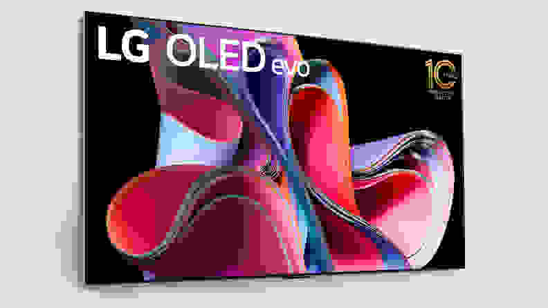 The LG G3 OLED TV mounted on a white wall