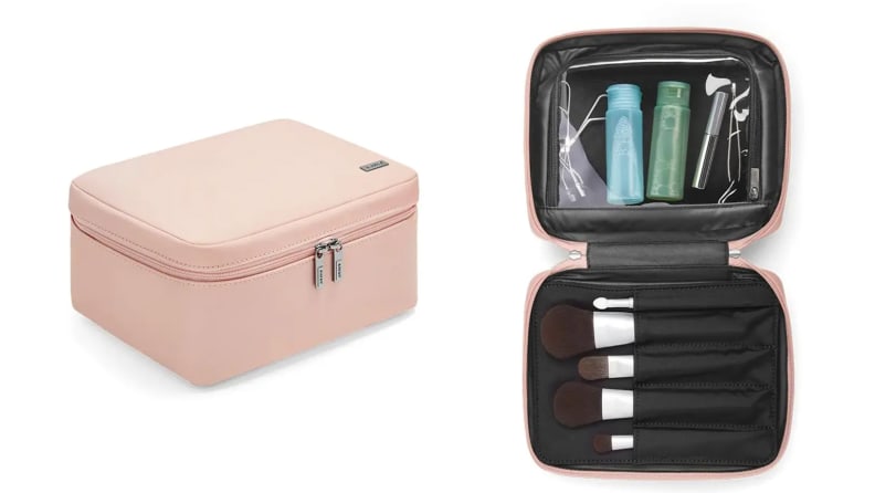 Baby Pink Make Up Bag Jewelry Storage Case Portable, Cosmetic Bag