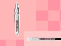 Collage of a brow wax and brow pen from Benefit Cosmetics.