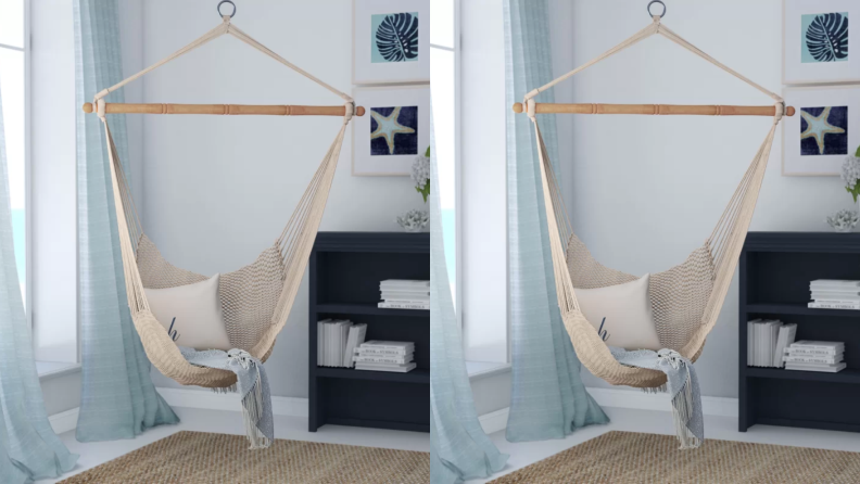 Side-by-side image of a hammock