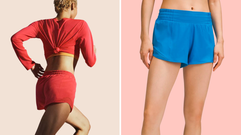 Two women wearing the Hotty Hot shorts from lululemon