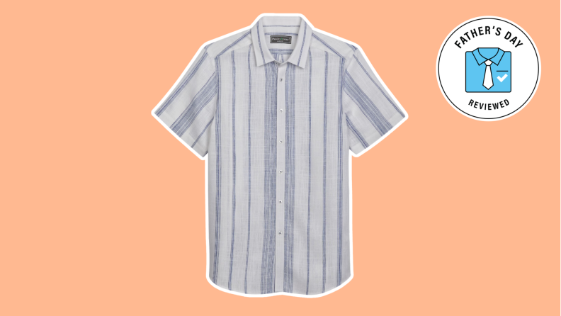 A striped linen mens shirt