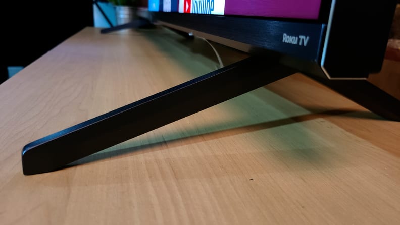 The TCL 6-Series' boomerang-shaped feet, which act as a stand