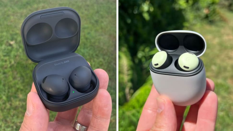 two sets of wireless earbuds
