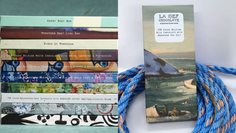 Chocolate bars and decadent truffles straight from Vacationland.