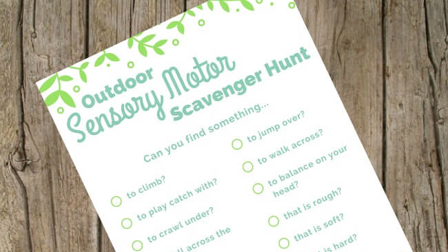 Get them moving with a scavenger hunt created by an Occupational Therapist.