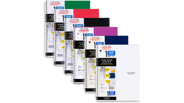 Five Star 1 Subject College Ruled Notebook