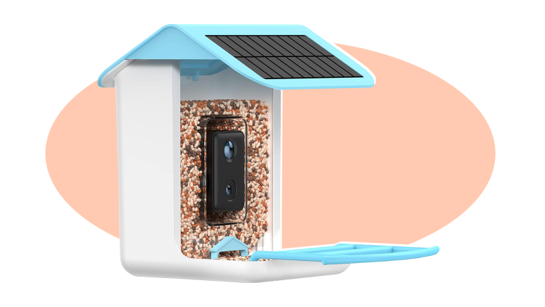 Product shot of the Auxco Smart Bird Feeder.
