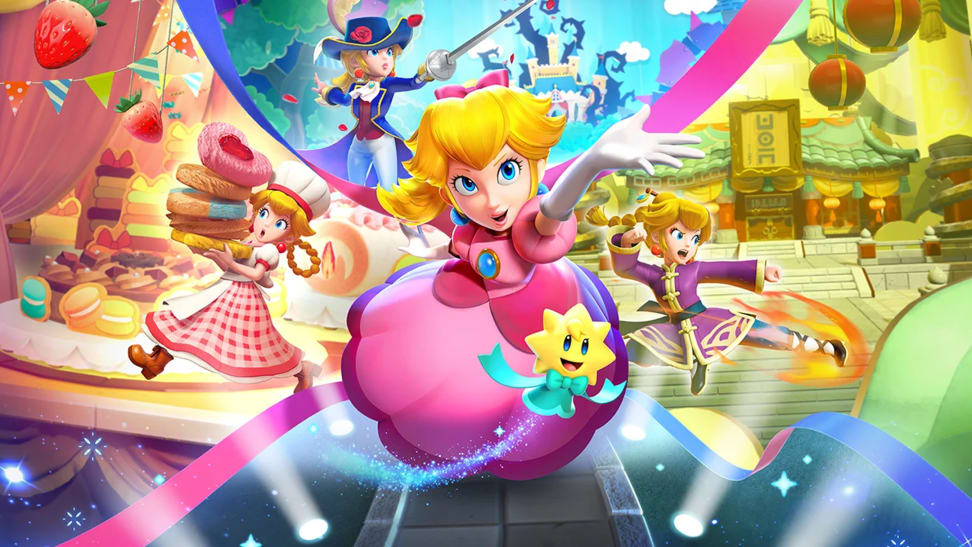 Princess Peach and her transformations in Princess Peach: Showtime! for Nintendo Switch.