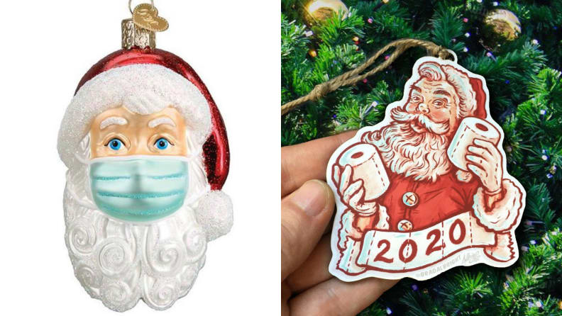Details about   Christmas Tree Ornaments 2020 Santa Wearing Mask Hanging Decor Gifts A 