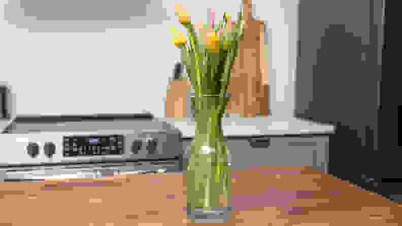 Tulips standing on a table