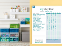 The Container Store drawers and Erin Condren checklist