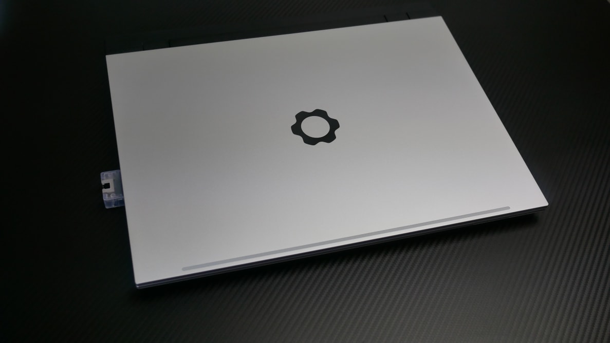 The Framework Laptop 16 on a black background.