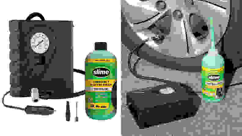 The Slime 50107 Smart Spair Emergency Tire Repair Kit is a great car essential for emergencies.
